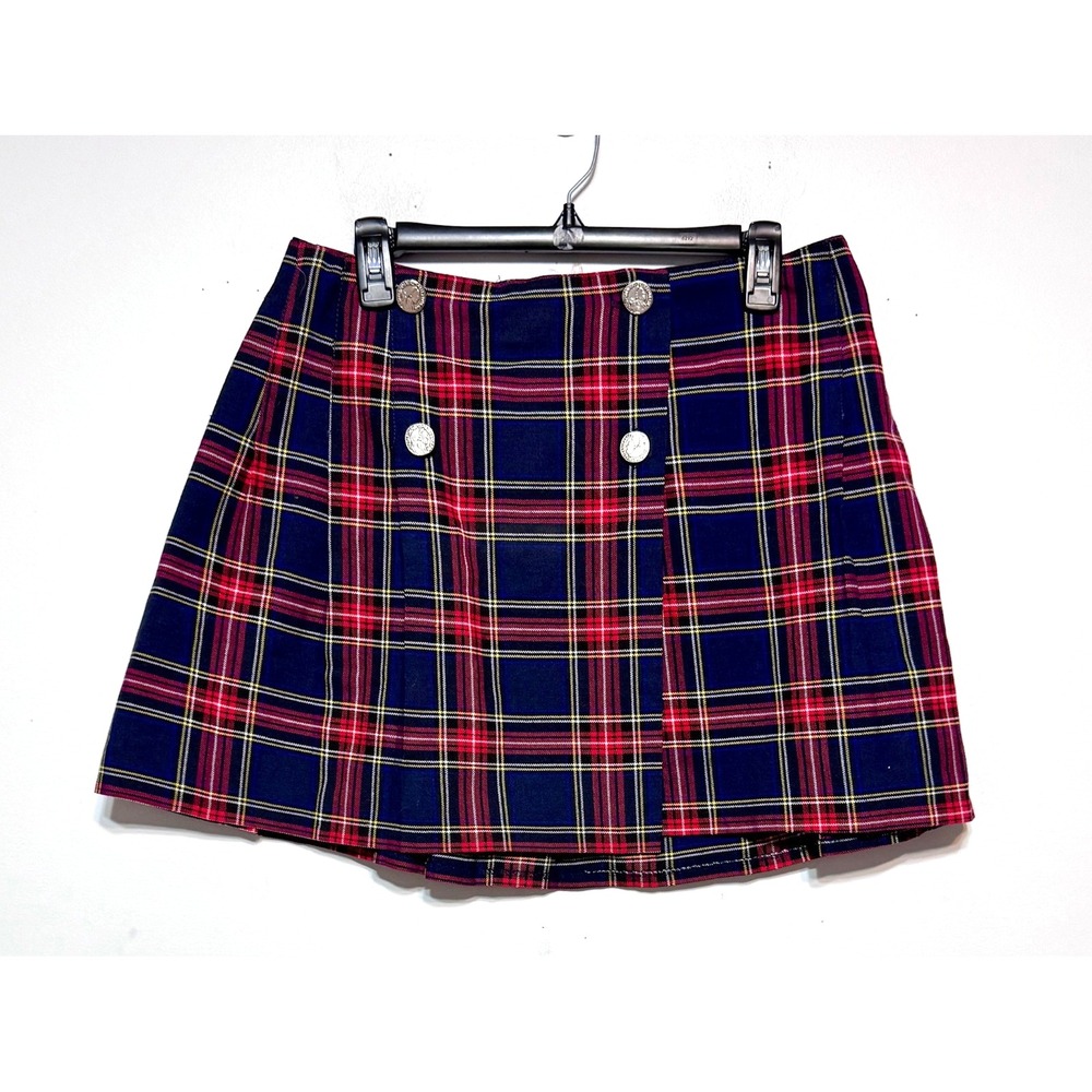 Vtg Y2K DynamX Plaid Mini Skirt Womens Size 11 Indie Grunge‎ Punkcore Preppy